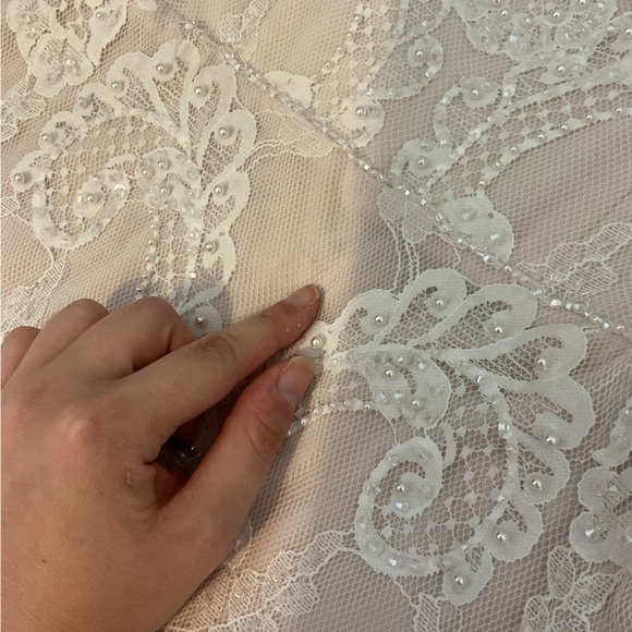 NWT Chic Nostalgia Bailey Ivory Blush Mermaid Wedding Dress Size 6 - Picture 14 of 16